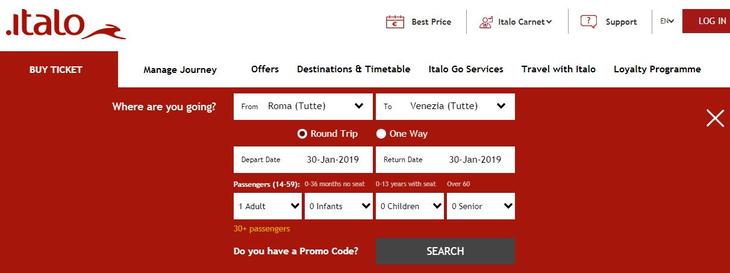 How to book train tickets with Italo?