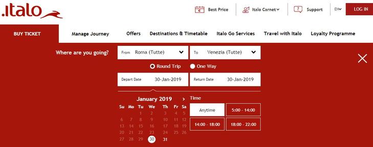 How to book train tickets with Italo?